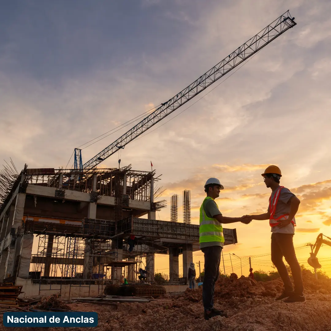 Imagen de anclajes confiables diseñados para proyectos de infraestructura y construcción en obra civil.