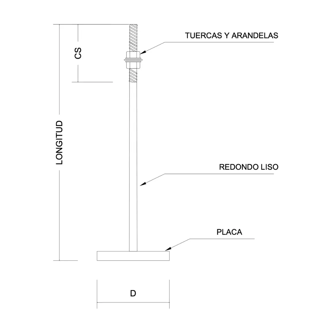Esquema Técnico de un Perno en T